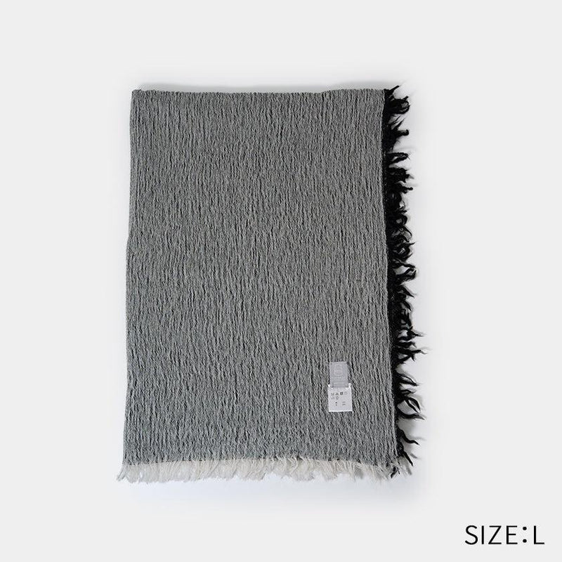 [SCARF] BANSHU-ORI COTTON WOOL STOLE (BLACK) | BANSHU-ORI | FUJI GAUZE