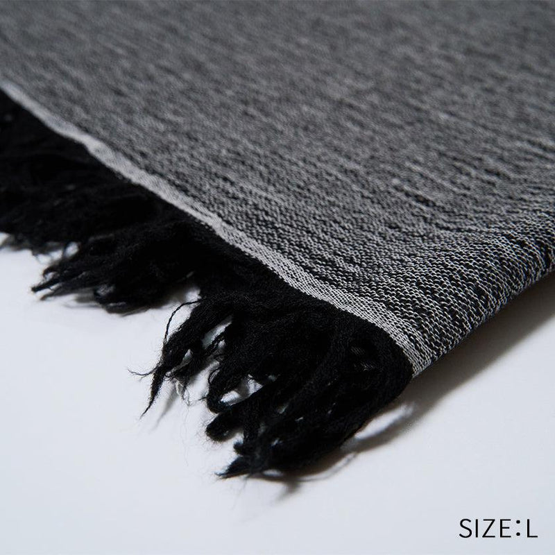 [SCARF] BANSHU-ORI COTTON WOOL STOLE (BLACK) | BANSHU-ORI | FUJI GAUZE