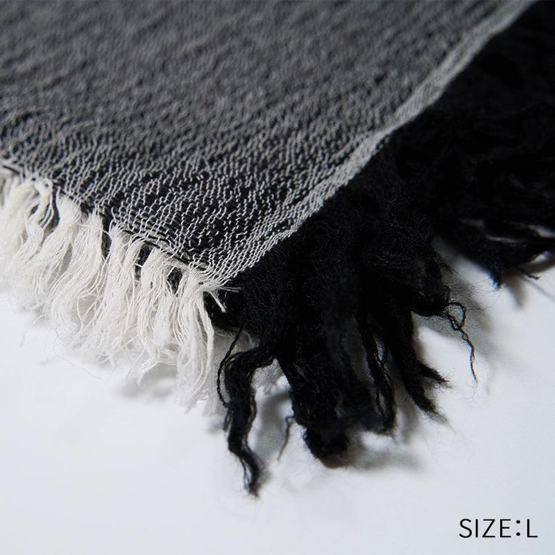 [SCARF] BANSHU-ORI COTTON WOOL STOLE (BLACK) | BANSHU-ORI | FUJI GAUZE