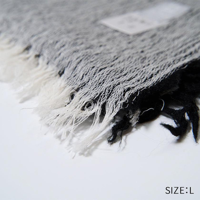 [SCARF] BANSHU-ORI COTTON WOOL STOLE (BLACK) | BANSHU-ORI | FUJI GAUZE