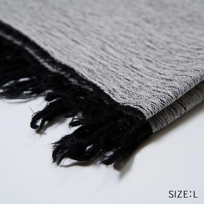 [SCARF] BANSHU-ORI COTTON WOOL STOLE (BLACK) | BANSHU-ORI | FUJI GAUZE