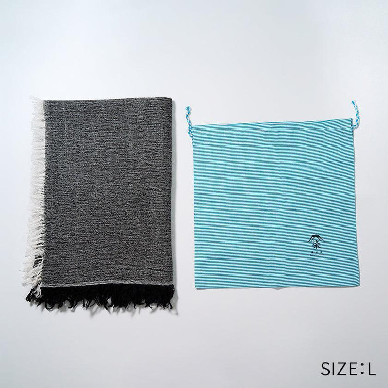 [SCARF] BANSHU-ORI COTTON WOOL STOLE (BLACK) | BANSHU-ORI | FUJI GAUZE