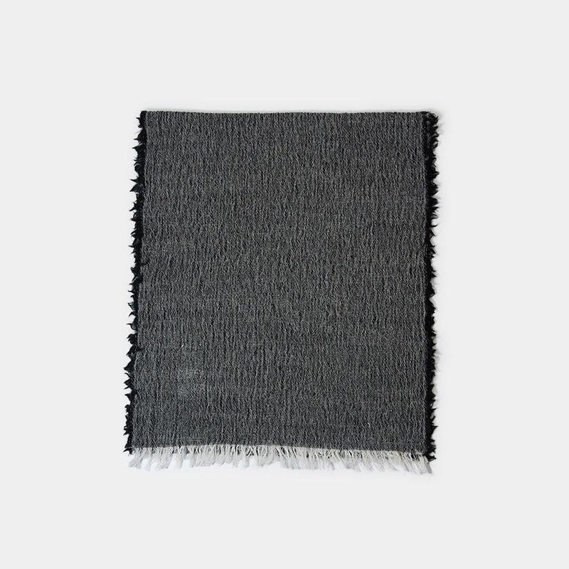 [SCARF] BANSHU-ORI COTTON WOOL STOLE (BLACK) | BANSHU-ORI | FUJI GAUZE