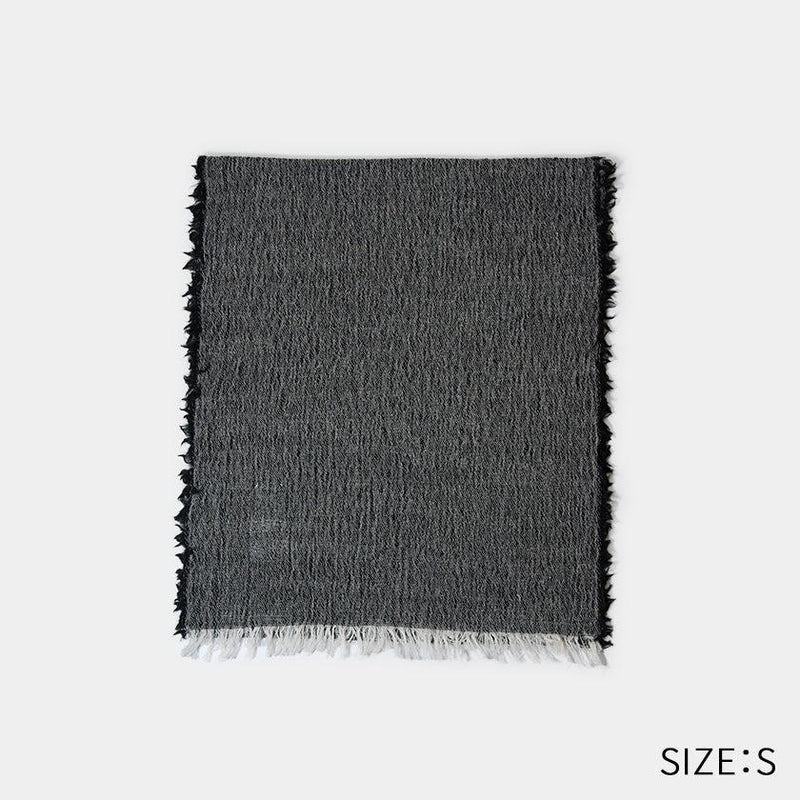 [SCARF] BANSHU-ORI COTTON WOOL STOLE (BLACK) | BANSHU-ORI | FUJI GAUZE