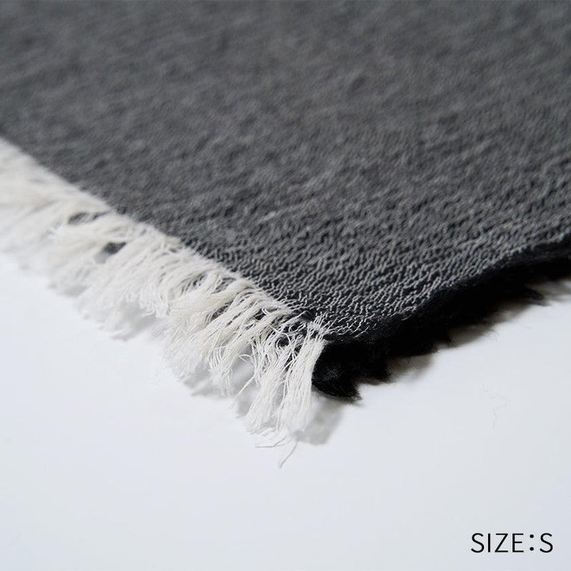 [SCARF] BANSHU-ORI COTTON WOOL STOLE (BLACK) | BANSHU-ORI | FUJI GAUZE