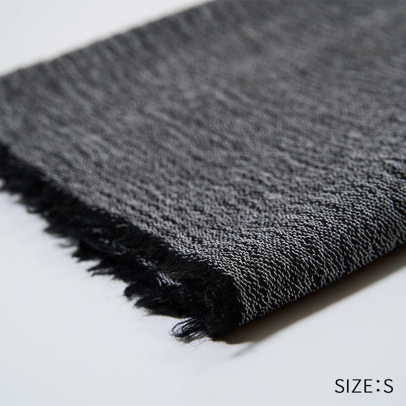 [SCARF] BANSHU-ORI COTTON WOOL STOLE (BLACK) | BANSHU-ORI | FUJI GAUZE