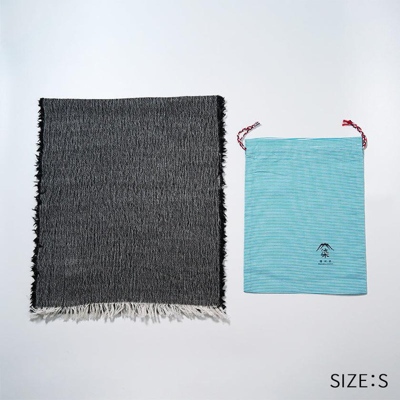 [SCARF] BANSHU-ORI COTTON WOOL STOLE (BLACK) | BANSHU-ORI | FUJI GAUZE