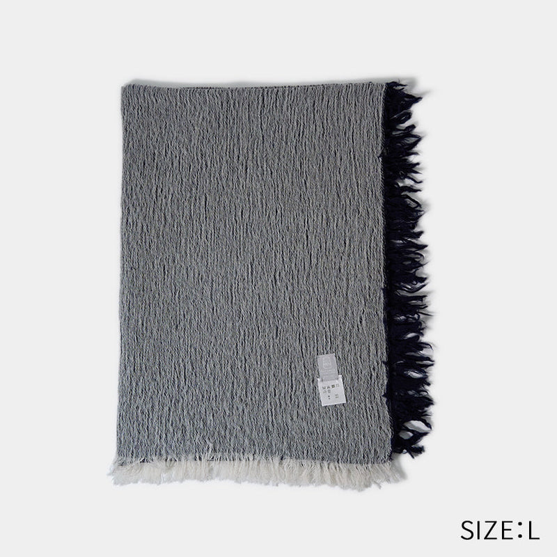 [SCARF] BANSHU-ORI COTTON WOOL STOLE (NAVY) | BANSHU-ORI | FUJI GAUZE