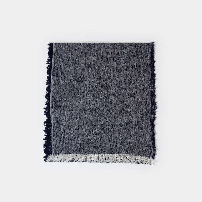 [SCARF] BANSHU-ORI COTTON WOOL STOLE (NAVY) | BANSHU-ORI | FUJI GAUZE