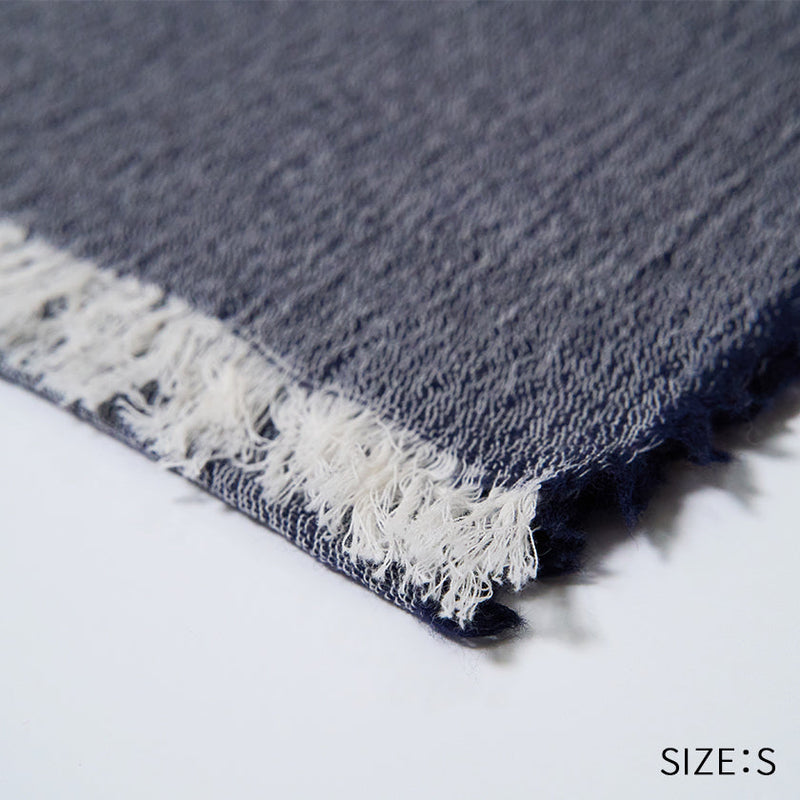 [SCARF] BANSHU-ORI COTTON WOOL STOLE (NAVY) | BANSHU-ORI | FUJI GAUZE