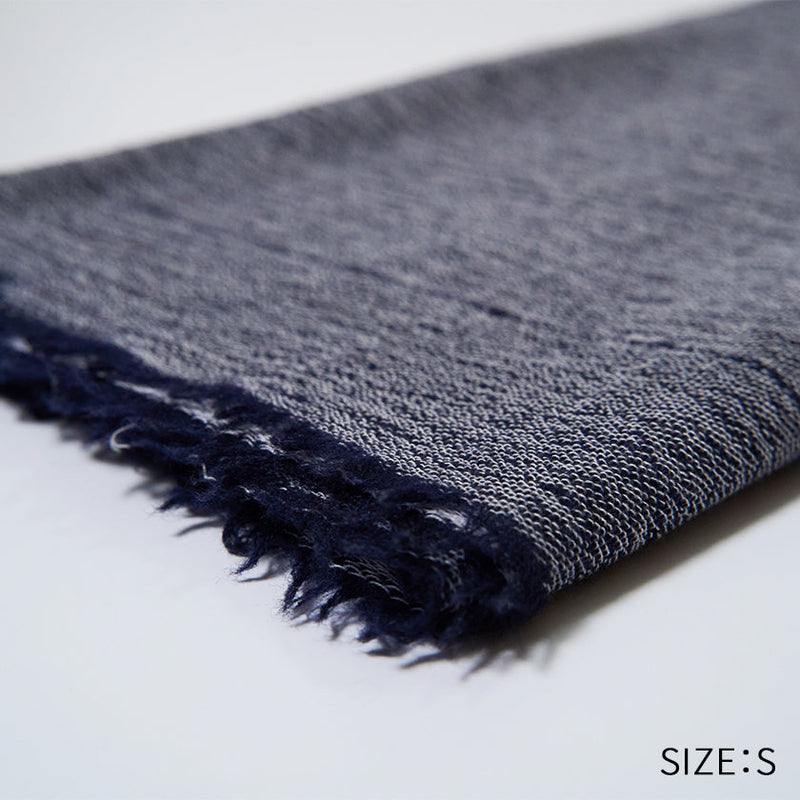 [SCARF] BANSHU-ORI COTTON WOOL STOLE (NAVY) | BANSHU-ORI | FUJI GAUZE