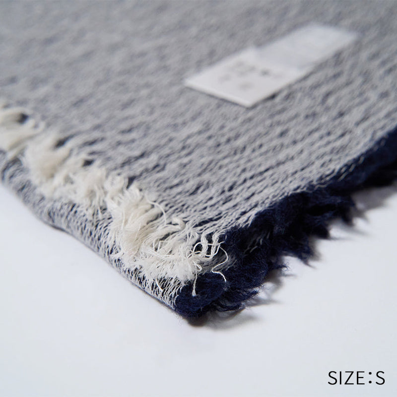 [SCARF] BANSHU-ORI COTTON WOOL STOLE (NAVY) | BANSHU-ORI | FUJI GAUZE