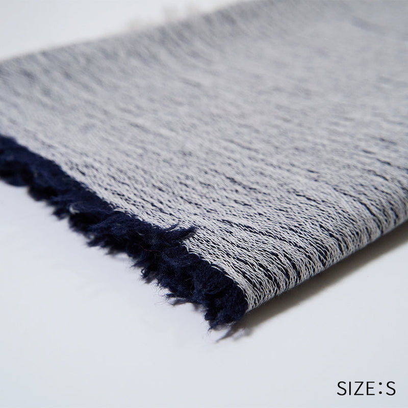 [SCARF] BANSHU-ORI COTTON WOOL STOLE (NAVY) | BANSHU-ORI | FUJI GAUZE