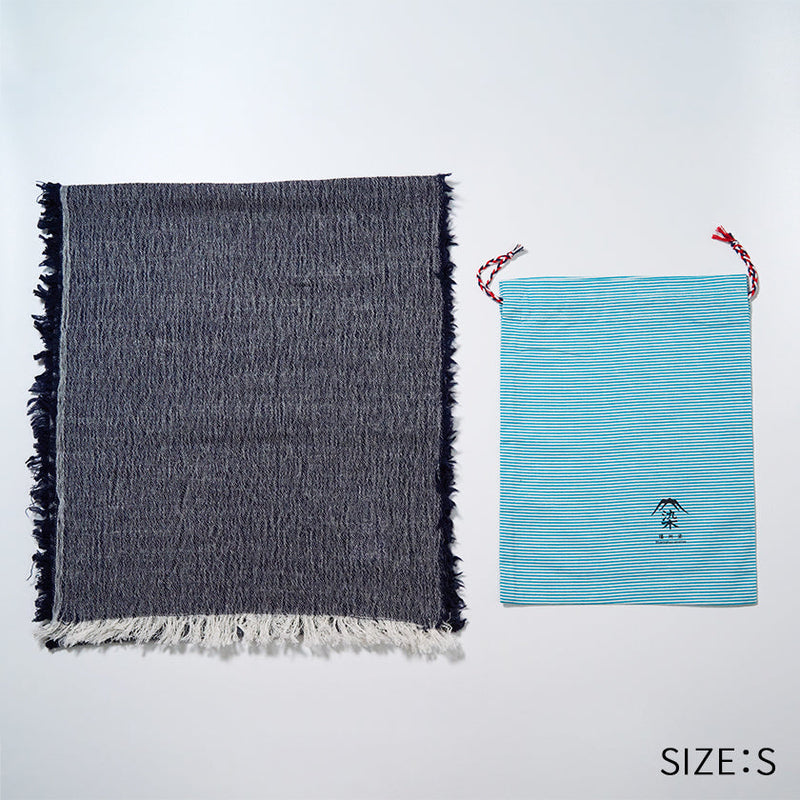 [SCARF] BANSHU-ORI COTTON WOOL STOLE (NAVY) | BANSHU-ORI | FUJI GAUZE