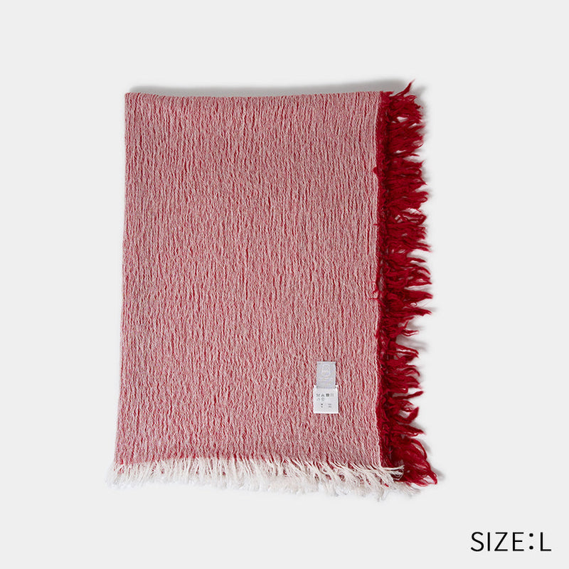 [SCARF] BANSHU-ORI COTTON WOOL STOLE (RED) | BANSHU-ORI | FUJI GAUZE