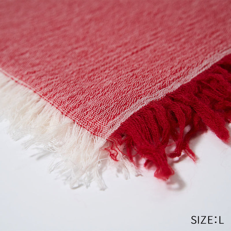 [SCARF] BANSHU-ORI COTTON WOOL STOLE (RED) | BANSHU-ORI | FUJI GAUZE