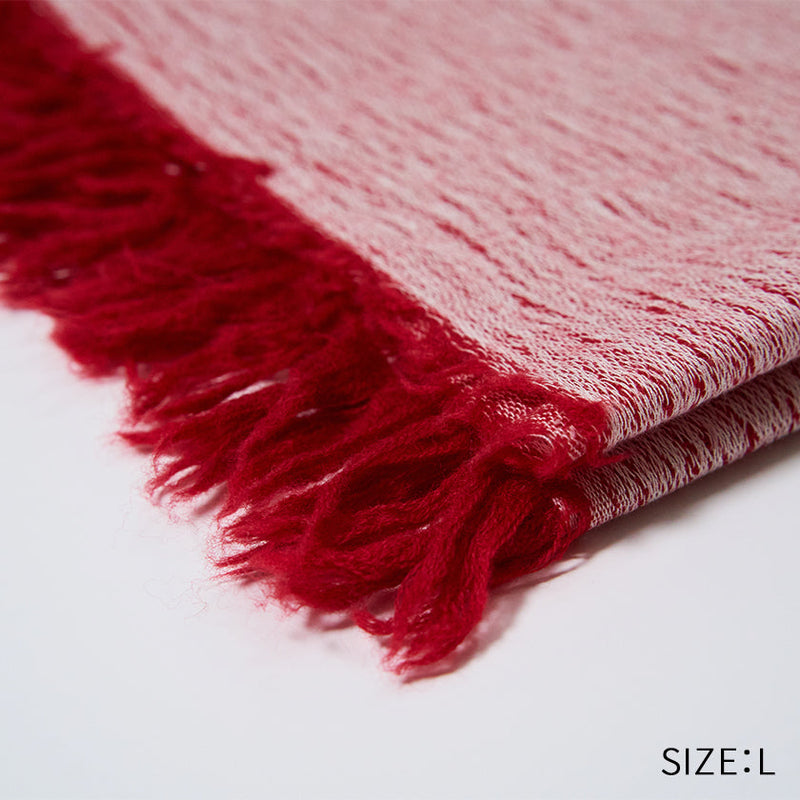 [SCARF] BANSHU-ORI COTTON WOOL STOLE (RED) | BANSHU-ORI | FUJI GAUZE