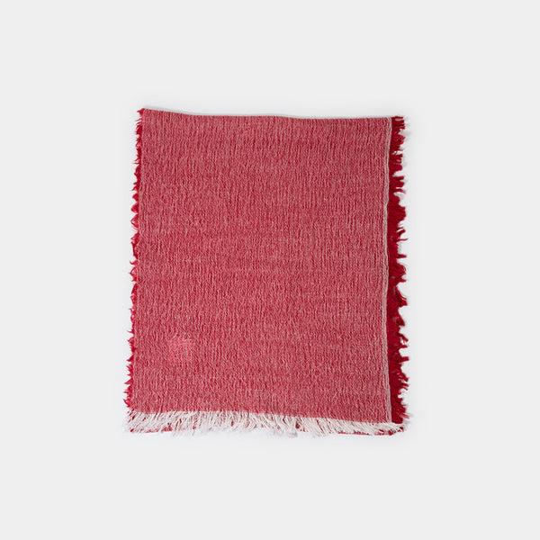 [SCARF] BANSHU-ORI COTTON WOOL STOLE (RED) | BANSHU-ORI | FUJI GAUZE