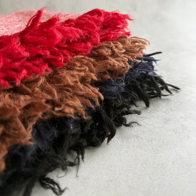 [SCARF] BANSHU-ORI COTTON WOOL STOLE (RED) | BANSHU-ORI | FUJI GAUZE