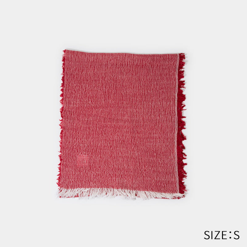 [SCARF] BANSHU-ORI COTTON WOOL STOLE (RED) | BANSHU-ORI | FUJI GAUZE