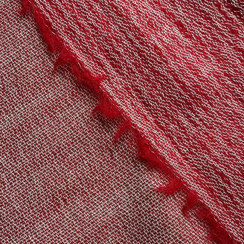 [SCARF] BANSHU-ORI COTTON WOOL STOLE (RED) | BANSHU-ORI | FUJI GAUZE