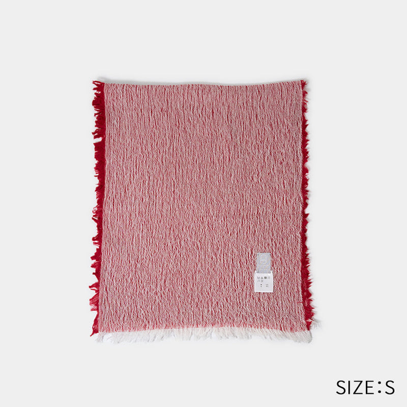 [SCARF] BANSHU-ORI COTTON WOOL STOLE (RED) | BANSHU-ORI | FUJI GAUZE