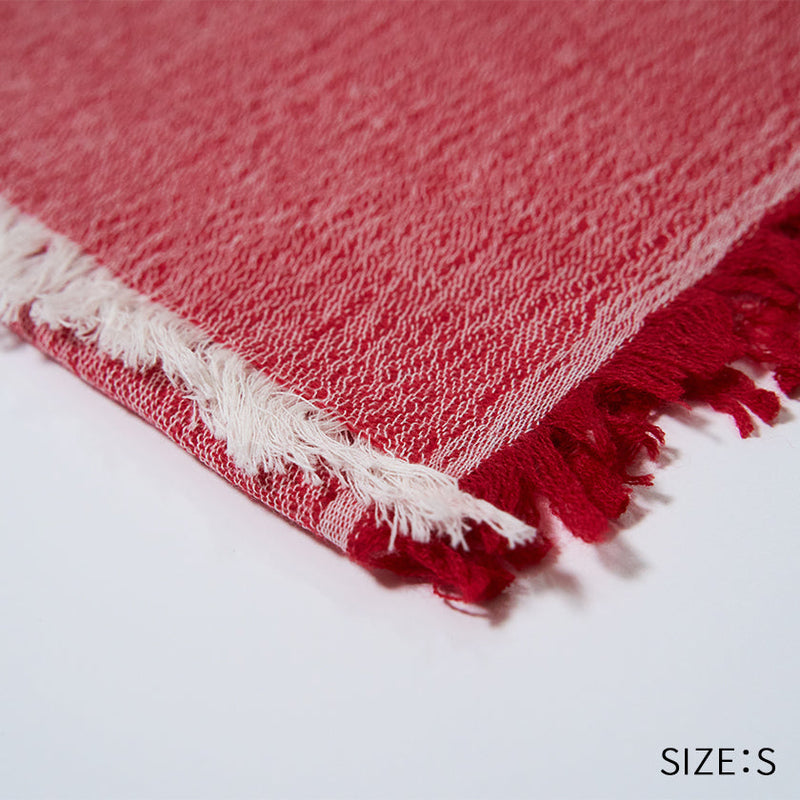 [SCARF] BANSHU-ORI COTTON WOOL STOLE (RED) | BANSHU-ORI | FUJI GAUZE