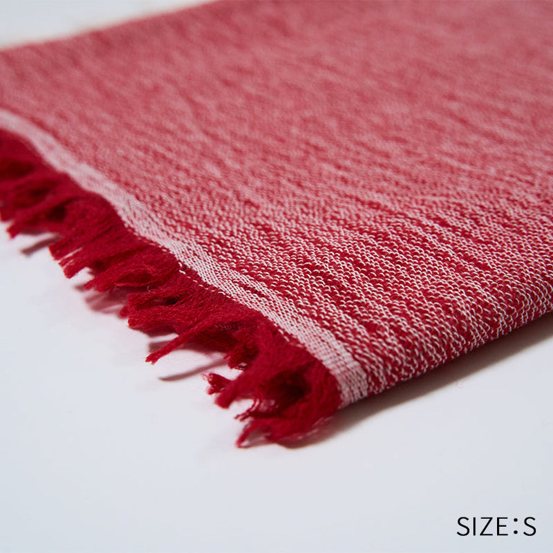 [SCARF] BANSHU-ORI COTTON WOOL STOLE (RED) | BANSHU-ORI | FUJI GAUZE