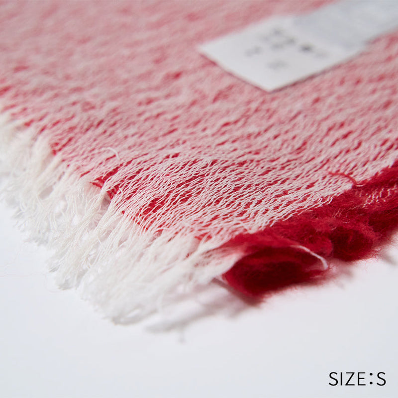 [SCARF] BANSHU-ORI COTTON WOOL STOLE (RED) | BANSHU-ORI | FUJI GAUZE