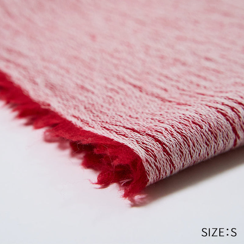 [SCARF] BANSHU-ORI COTTON WOOL STOLE (RED) | BANSHU-ORI | FUJI GAUZE