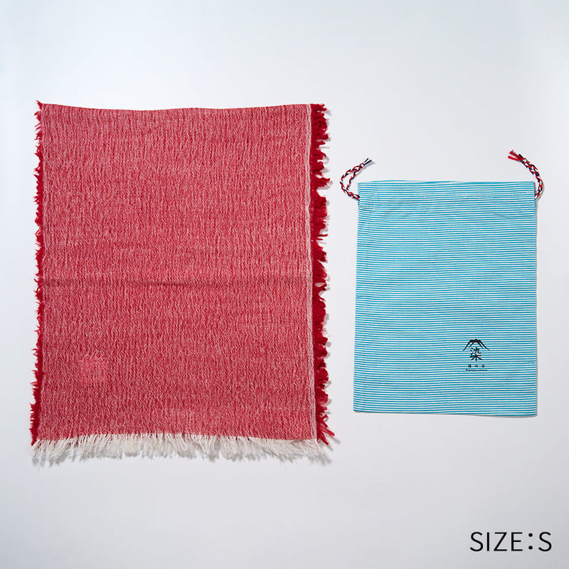 [SCARF] BANSHU-ORI COTTON WOOL STOLE (RED) | BANSHU-ORI | FUJI GAUZE