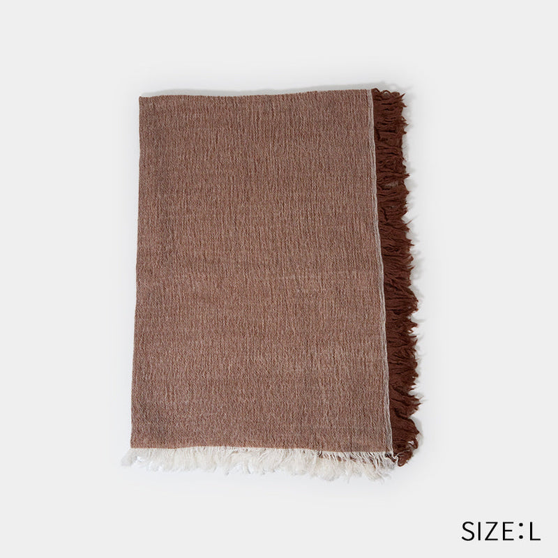 [SCARF] BANSHU-ORI COTTON WOOL STOLE (BEIGE) | BANSHU-ORI | FUJI GAUZE