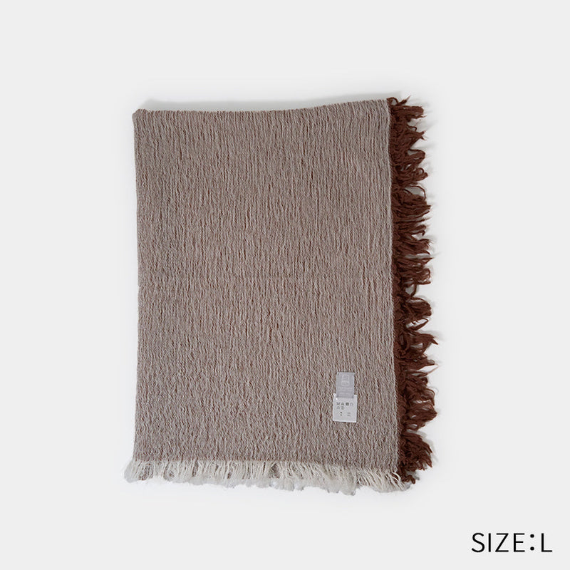 [SCARF] BANSHU-ORI COTTON WOOL STOLE (BEIGE) | BANSHU-ORI | FUJI GAUZE