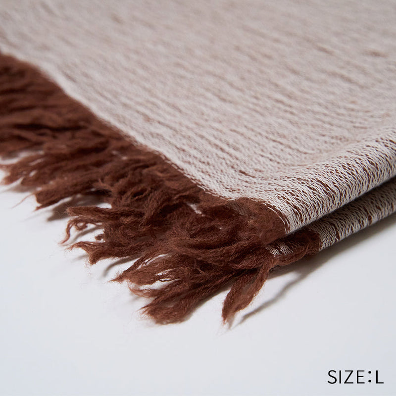 [SCARF] BANSHU-ORI COTTON WOOL STOLE (BEIGE) | BANSHU-ORI | FUJI GAUZE