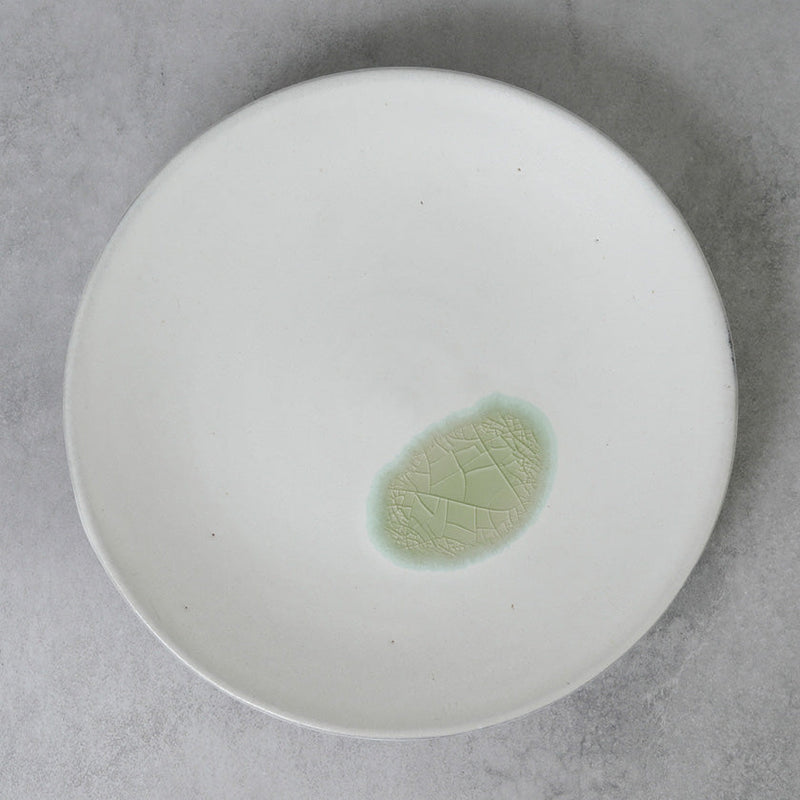 [LARGE PLATE (PLATTER)] GLASS GLAZE | TANBA WARE | SHINSUIGAMA