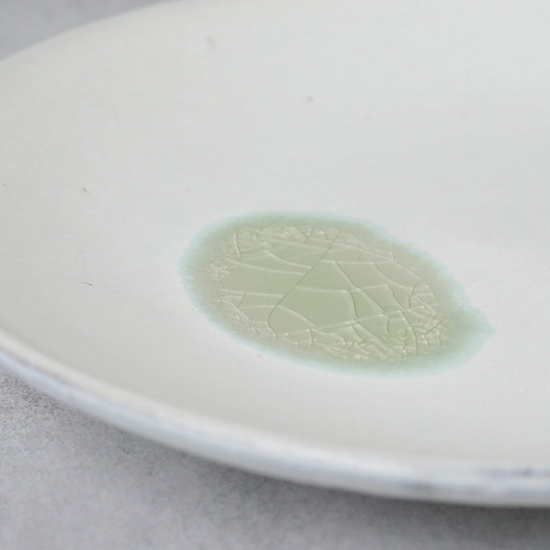 [LARGE PLATE (PLATTER)] GLASS GLAZE | TANBA WARE | SHINSUIGAMA