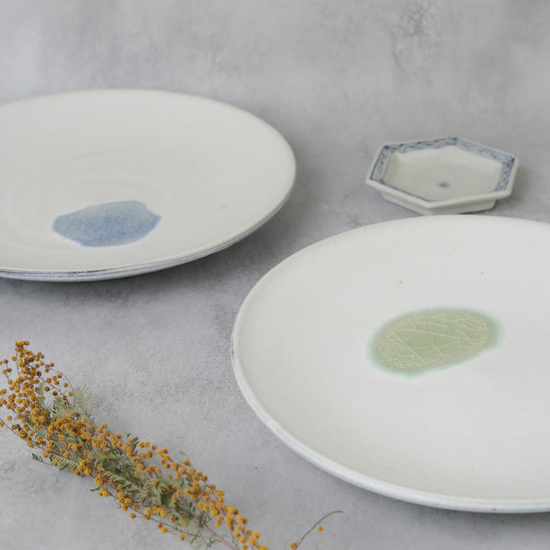 [LARGE PLATE (PLATTER)] GLASS GLAZE | TANBA WARE | SHINSUIGAMA