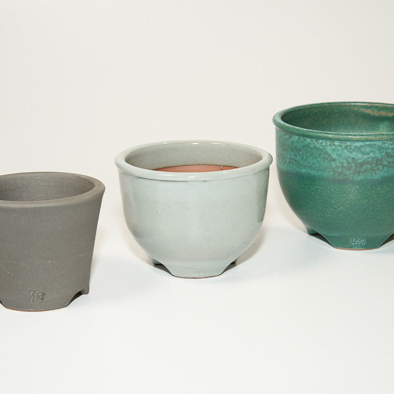 [FLOWERPOT] GREEN | TAMBA TACHIKUI YAKI (POTTERY) | ICHINO DENICHIGAMA