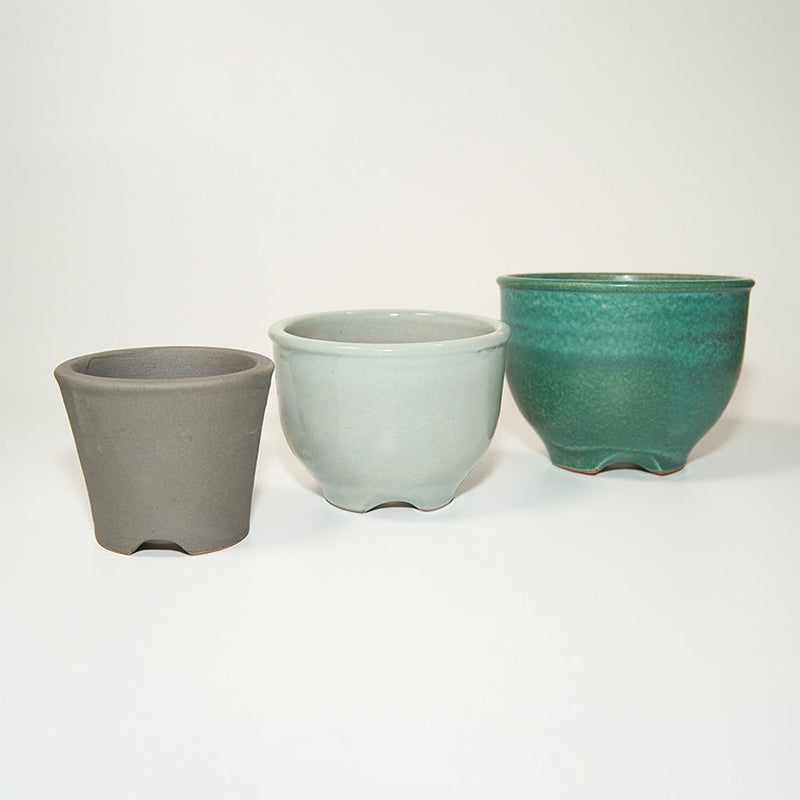 [FLOWERPOT] GREEN | TAMBA TACHIKUI YAKI (POTTERY) | ICHINO DENICHIGAMA