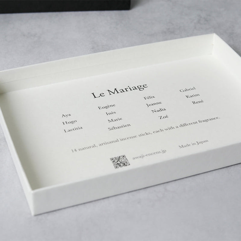 [INCENSE] 14 KINDS X 0.03 LBS(15G) / WITH INCENSE HOLDER Le Mariage coffret | SENKO| AWAJI ENCENS