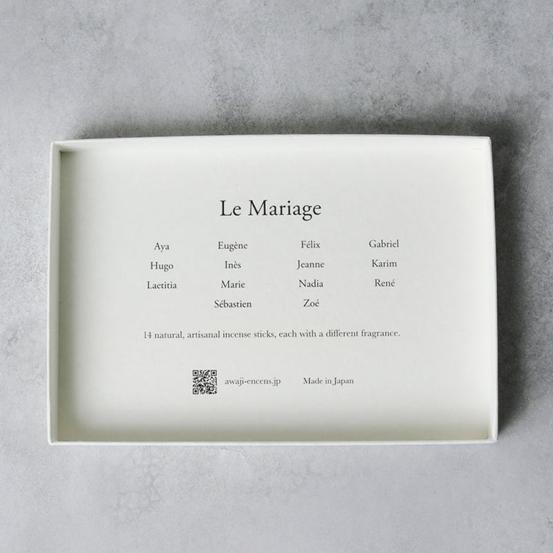 [INCENSE] 14 KINDS X 0.03 LBS(15G) / WITH INCENSE HOLDER Le Mariage coffret | SENKO| AWAJI ENCENS