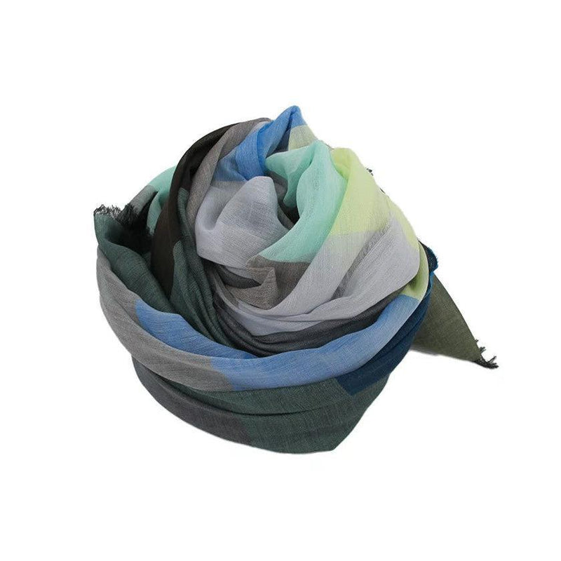 [SCARF] ULTRAFINE COTTON BANSHU-ORI STALL (BLUE) L | BANSHU-ORI | POLS