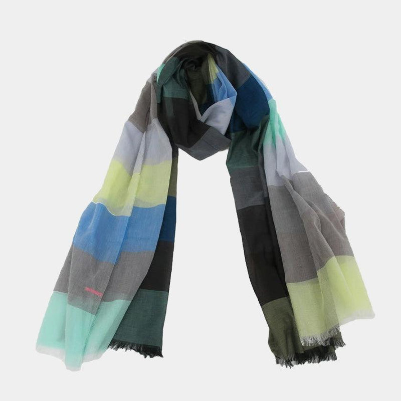 [SCARF] ULTRAFINE COTTON BANSHU-ORI STALL (BLUE) L | BANSHU-ORI | POLS