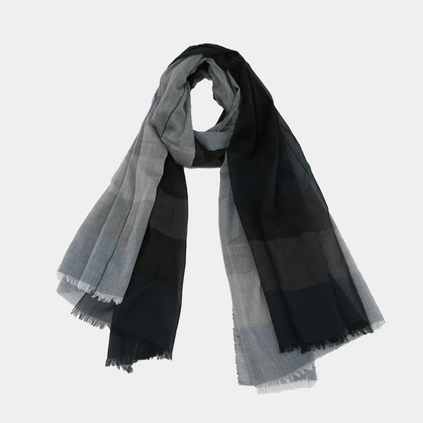 [SCARF] ULTRAFINE COTTON BANSHU-ORI STALL (NAVY) L | BANSHU-ORI | POLS