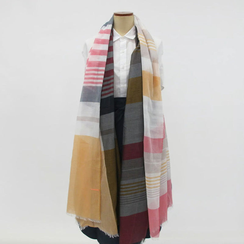 [SCARF] ULTRAFINE COTTON BANSHU-ORI STALL (ORANGE) L | BANSHU-ORI | POLS