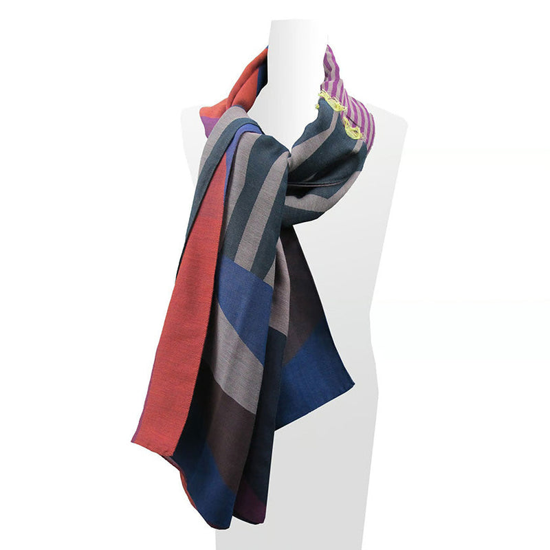 [SCARF] BANSHU-ORI LAYER STALL (PURPLE) | BANSHU-ORI | POLS