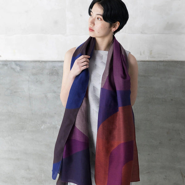 [SCARF] BANSHU-ORI LAYER STALL (PURPLE) | BANSHU-ORI | POLS