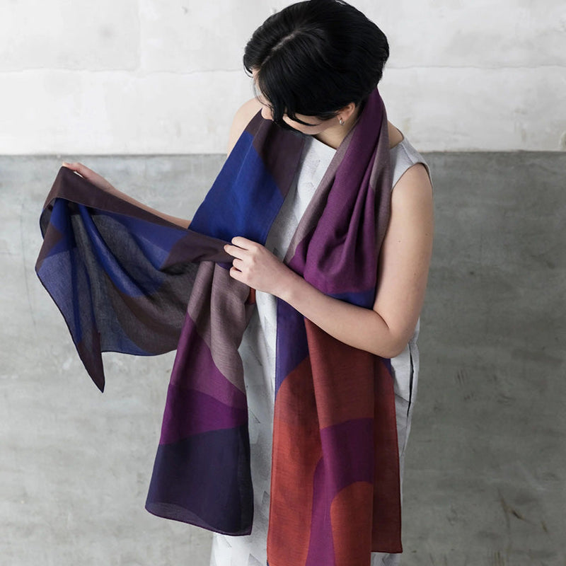 [SCARF] BANSHU-ORI LAYER STALL (PURPLE) | BANSHU-ORI | POLS