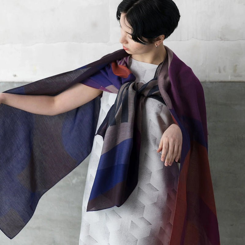 [SCARF] BANSHU-ORI LAYER STALL (PURPLE) | BANSHU-ORI | POLS