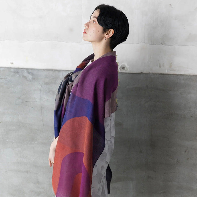 [SCARF] BANSHU-ORI LAYER STALL (PURPLE) | BANSHU-ORI | POLS